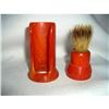 Image 1 : Red Bakelite Shaving Brush and Stand #1058450