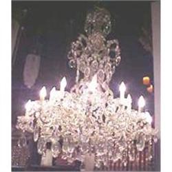 Italian Crystal & Bronze Chandelier #1069044