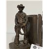Image 8 : Rare Set of Daniel Monfort Bronzed Bookends 1990 Cowboy and Indian Scout