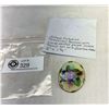 Image 1 : Antique Victorial Porcelain Brooch With Hand Painted Purple Violets, 2"x1.75"