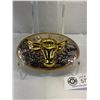 Image 2 : Nice Silver And Gold Plated Steerhead Belt Buckle