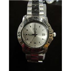 ESTATE (NEW):  MEN'S TFX SILVER LINK BAND/ROUND FACE WATCH (MSRP $65.00)