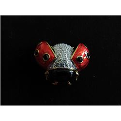 NEW:  CRYSTAL ACCENTED LADY BUG BROOCH (MSRP $49.99)