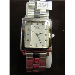 ESTATE (NEW):  MEN'S TFX SILVER BAND WATCH (MSRP $75.00)