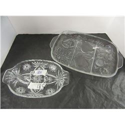 ESTATE:  2 SECTIONED SERVING DISHES