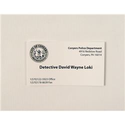 Prisoners Detective Loki (Jake Gyllenhaal) Business Card Movie Props