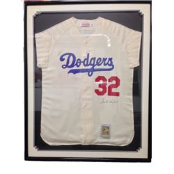 Dodger Sandy Koufax Signed Jersey Framed