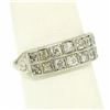 Image 6 : Platinum .65 ctw European & Single Cut Diamond Double Band Ring