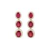 Image 1 : 15.25 ctw Ruby and Diamond Earrings - 14KT Yellow Gold