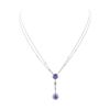 Image 2 : 8.10 ctw Tanzanite and Diamond Pendant And Chain - 18KT White Gold