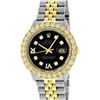 Image 1 : Rolex Mens 2 Tone Black VS 4 ctw Beadset Diamond Datejust Wristwatch with Rolex