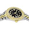 Image 4 : Rolex Mens 2 Tone Black VS 4 ctw Beadset Diamond Datejust Wristwatch with Rolex