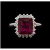 Image 2 : 14KT White Gold 3.20 ctw Pink Tourmaline and Diamond Ring