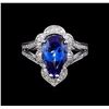 Image 2 : 3.68 ctw Tanzanite and Diamond Ring - 14KT White Gold