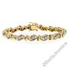 Image 1 : 14kt Yellow and White Gold 1.80 ctw Diamond Wavy Link Tennis Bracelet