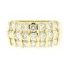 Image 1 : 14kt Yellow Gold 1.48 ctw Bar Set Round Diamond Wide Band Ring