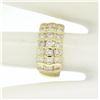 Image 7 : 14kt Yellow Gold 1.48 ctw Bar Set Round Diamond Wide Band Ring
