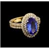 Image 1 : 2.48 ctw Tanzanite and Diamond Ring - 14KT Yellow Gold