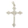 Image 1 : 18k White Gold 0.65 ctw Prong F VS Round Diamond Cluster Cross Pendant 1.9g