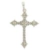 Image 3 : 18k White Gold 0.65 ctw Prong F VS Round Diamond Cluster Cross Pendant 1.9g