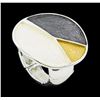Image 4 : Tri Color Hand Painted Medallion Ring - Rhodium Plated