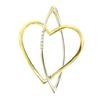 Image 1 : 18kt Yellow and White Gold 0.05 ctw Round Diamond Open Heart and Marquise Pendan