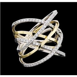 0.75 ctw Diamond Ring - 14KT White and Yellow Gold