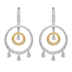 14k Two Tone Gold 0.52CTW Diamond Earrings, (I1/H)