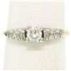 Image 2 : 14K Two Tone Gold .40 ctw European Cut Diamond Solitaire Engagement Ring