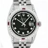 Image 1 : Rolex Mens Stainless Steel Diamond Lugs & Ruby Datejust Wristwatch With Rolex Bo