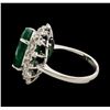 Image 3 : 7.78 ctw Emerald and Diamond Ring - 14KT White Gold