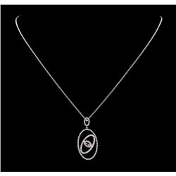 0.25 ctw Morganite and Diamond Pendant With Chain - 14KT White Gold