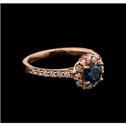 1.12 ctw Blue Diamond Ring - 14KT Rose Gold