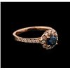 Image 1 : 1.12 ctw Blue Diamond Ring - 14KT Rose Gold