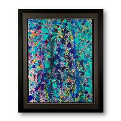 Wyland, "Abstract" Hand Signed Original Painting on Paper with Letter of Authenticity.