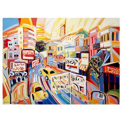 Natalie Rozenbaum, "Allenby Scene" Limited Edition on Canvas, Numbered and Hand Signed with Letter o