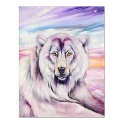 Martin Katon, "Purple Polar Bear" Original Oil Painting on Canvas, Hand Signed with Certificate of A