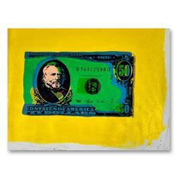 Steve Kaufman (1960-2010), "Half Grant" Hand Signed and Numbered Limited Edition Hand Pulled silkscr