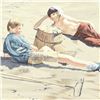 Image 2 : William Nelson, "The Beach Combers" Limited Edition Serigraph, Numbered and Hand Signed by the Artis