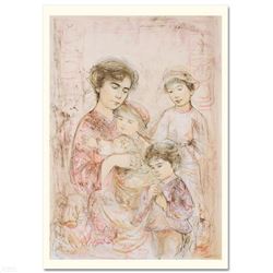 "Lotte and Her Children" Limited Edition Lithograph (30" x 41.5") by Edna Hibel, Numbered and Hand S