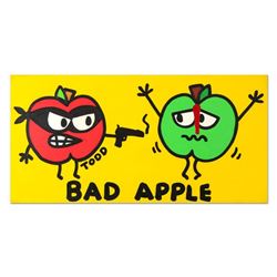 Todd Goldman, "Bad Apple" Original Acrylic Painting on Gallery Wrapped Canvas, Hand Signed with Cert