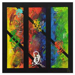 George Marlowe, "Triple Threat" Hand Signed Original Acrylic Painting on Canvas with Certificate of 