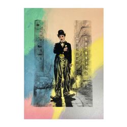 Steve Kaufman (1960-2010), "Charlie Chapin" Hand Signed and Numbered Limited Edition Hand Pulled sil