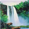 Image 2 : Thomas Leung, "Wailua Falls" Hand Embellished Limited Edition on Canvas, Numbered and Hand Signed wi