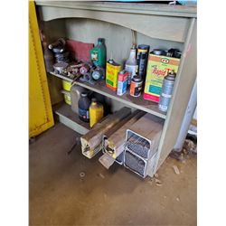 SHELF WITH CONTENTS INCLUDES WELDING