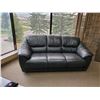 Image 3 : 3 SEATER BLACK LEATHER SOFA