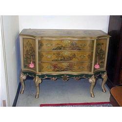 Chinoiserie lacquered shaped front commode #1029707