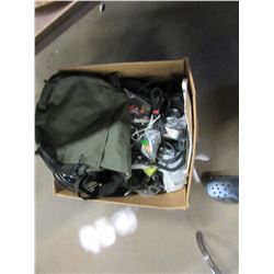 BOX OF ELECTRONICS, CABLES, ETC