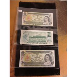 STOCK SHEET 1973 CANADA $1 BILLS
