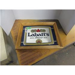 FRAMED LABBATTS BEER SIGN (APPROX. 14" X 11")